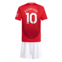 Camisa de time de futebol Manchester United Marcus Rashford #10 Replicas 1º Equipamento Infantil 2024-25 Manga Curta (+ Calças curtas)